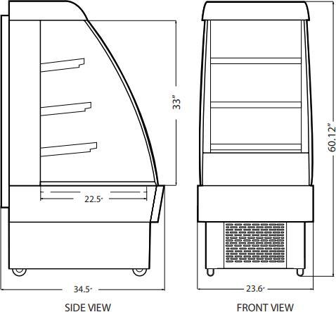 Omcan - 24" Open Refrigerated Floor Display Case - RS-CN-0230