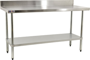 Omcan - 24” x 24” Elite Stainless Steel Work Table with 4" Backsplash - 23793