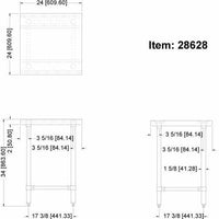 Omcan - 24” x 24” Stainless Steel Work Table with Leg Brace & Open Base - 28628