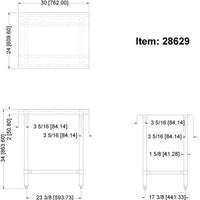 Omcan - 24” x 30” Stainless Steel Work Table with Leg Brace & Open Base - 28629