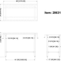 Omcan - 24” x 48” Stainless Steel Work Table with Leg Brace & Open Base - 28631