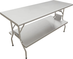 Omcan - 24” x 60” Stainless Steel Folding Table with Undershelf - 41234