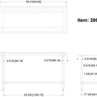 Omcan - 24” x 60” Stainless Steel Work Table with Leg Brace & Open Base - 28632