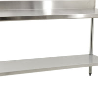 Omcan - 24” x 84" Elite Stainless Steel Work Table with 4" Backsplash - 23799