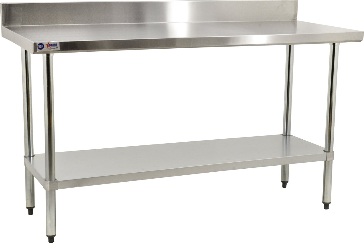 Omcan - 24” x 96" Elite Stainless Steel Work Table with 4" Backsplash - 23800