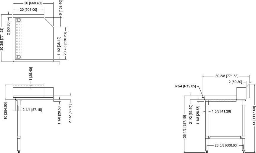 Omcan - 26” Left Side Clean Dish Table - 28472