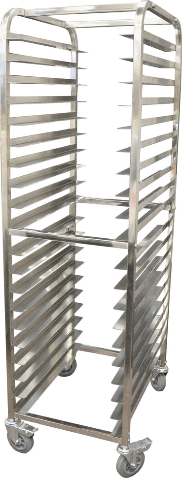 Omcan - 26.75” x 21.25” x 71” Curve Top Stainless Steel Pan Rack (20 Slides) - 23857