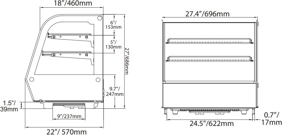 Omcan - 27" Countertop Refrigerated Showcase - RS-CN-0120-4