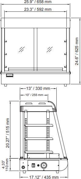 Omcan - 27" Elite Series Hot Food Merchaniser with Front & Back Doors - DW-CN-0686