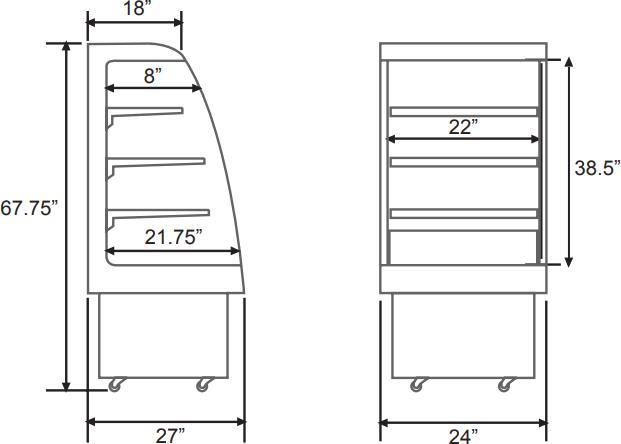 Omcan - 27" Open Refrigerated Floor Display Case - RS-CN-0250