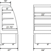 Omcan - 27" Open Refrigerated Floor Display Case - RS-CN-0250
