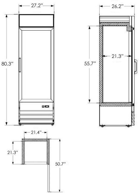 Omcan - 27" Reach-In Freezer with 1 Glass Door - FR-CN-0012-HC