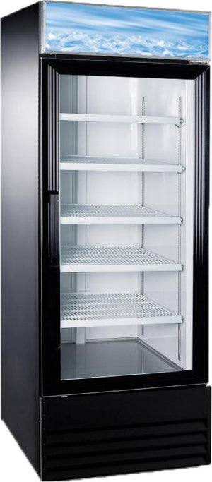 Omcan - 28" Single Door Swing Glass Black Refrigerator / Cooler - RE-CN-0023-H