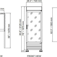 Omcan - 28" White Single Door Swing Glass Refrigerator / Cooler - RE-CN-0023-HC