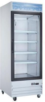 Omcan - 28" White Single Door Swing Glass Refrigerator / Cooler - RE-CN-0023-HC