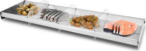 Omcan - 28.5” x 10.75” Stainless Steel Tray with 3 Dividers (724 x 273 mm) - 44113