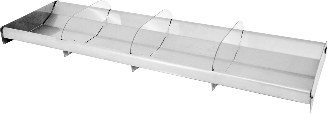 Omcan - 28.5” x 10.75” Stainless Steel Tray with 3 Dividers (724 x 273 mm) - 44113