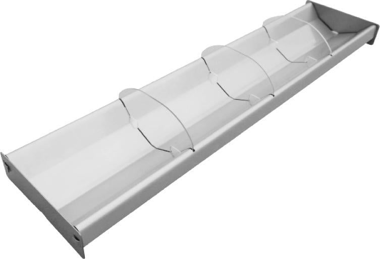 Omcan - 28.5” x 6.75” Stainless Steel Tray with 3 Dividers (724 x 171.5 mm) - 44111