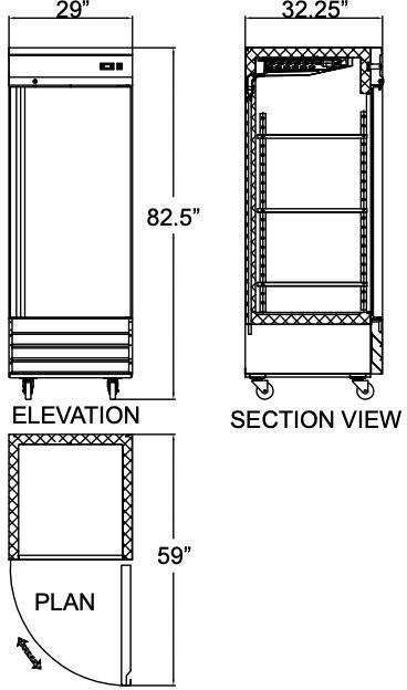 Omcan - 29" Reach-In Freezer with 1 Door - FR-CN-0737
