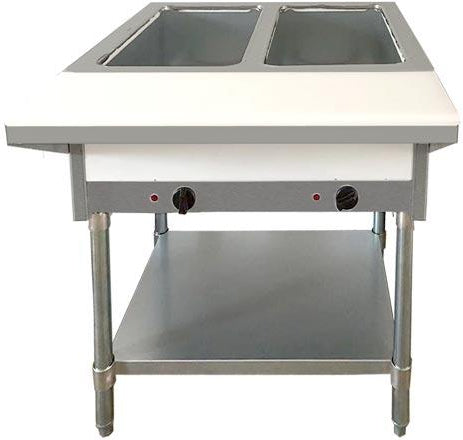 Omcan - 30" Electric Open Well Hot Food Steam Table with Cutting Board & Undershelf - FW-CN-0002-H