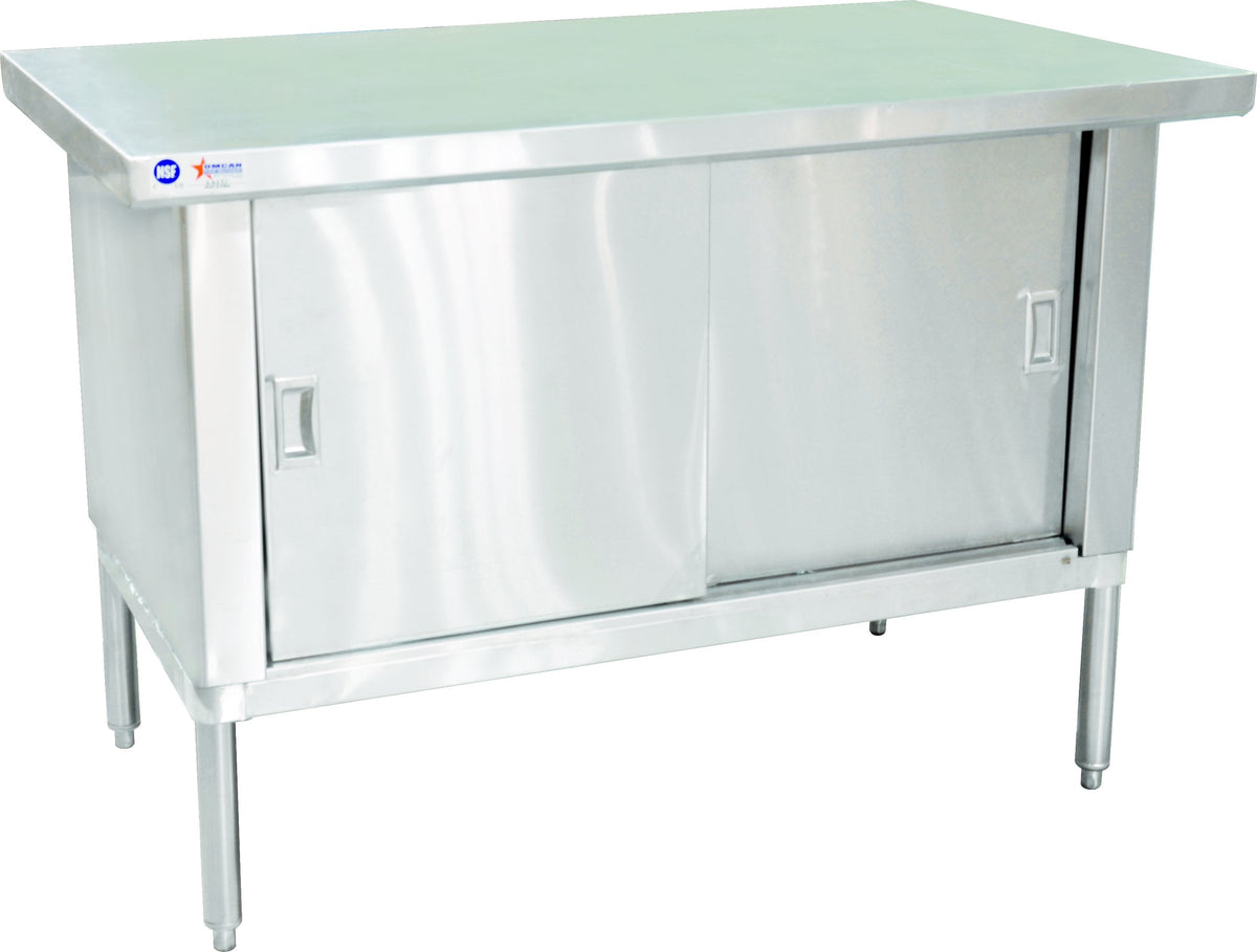 Omcan - 30” x 48” Knock-Down Worktable with Cabinet & 3" Overhangs - 24397