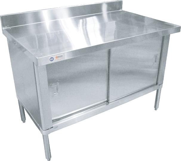 Omcan - 30" x 60" Knock-Down Worktable with Cabinet / Flush Edges & Backsplash - 28643