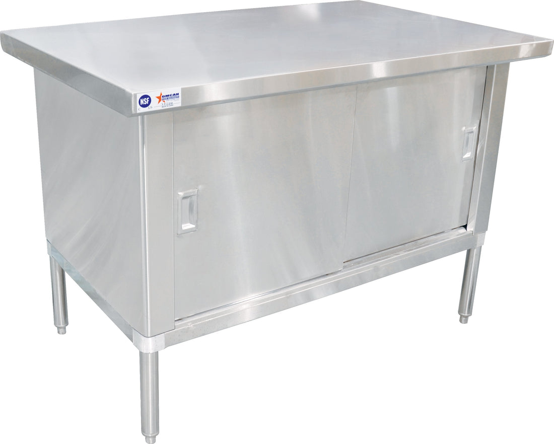 Omcan - 30” x 72” Knock-Down Worktable with Cabinet & 3" Overhangs - 24402