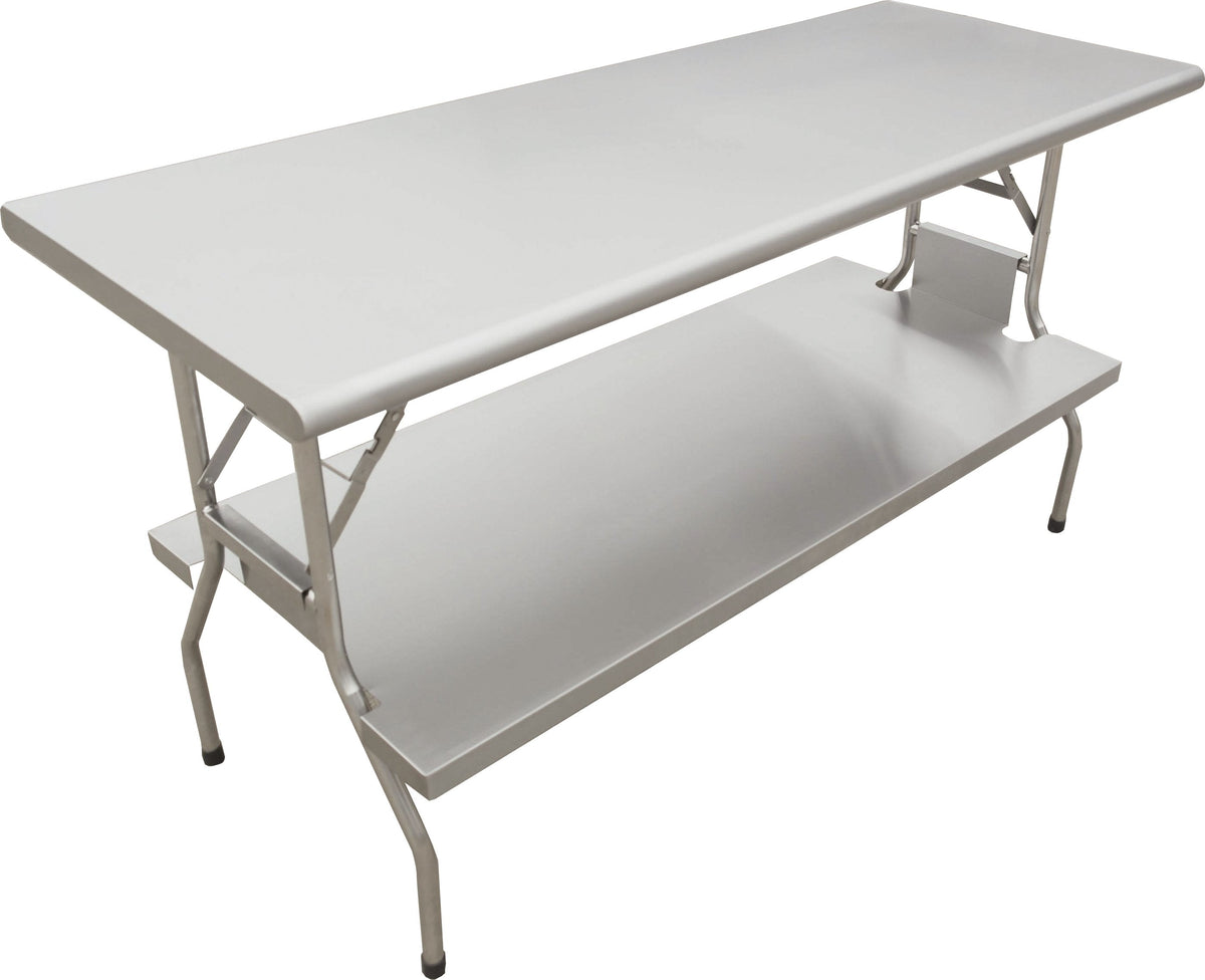 Omcan - 30” x 72” Stainless Steel Folding Table with Undershelf - 41237