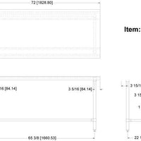 Omcan - 30” x 72” Stainless Steel Work Table with Leg Brace & Open Base - 28635