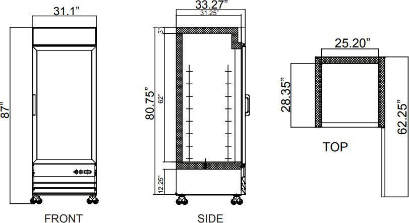 Omcan - 31" Reach-In Freezer with 1 Glass Door - FR-CN-0790-HC