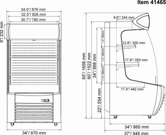 Omcan - 34" Open Refrigerated Floor Display Case - RS-CN-0360