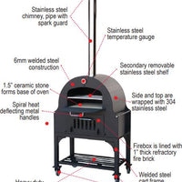 Omcan - 34" Outdoor Wood Burning Oven with Stainless Steel Oven Shelf - CE-CN-1188
