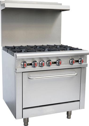 Omcan - 36" Commercial Gas Range - Liquid Propane - CE-CN-0914-L