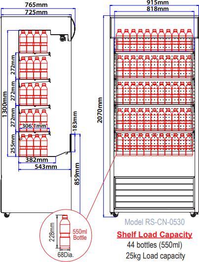 Omcan - 36" Open Refrigerated Floor Display Case - RS-CN-0530