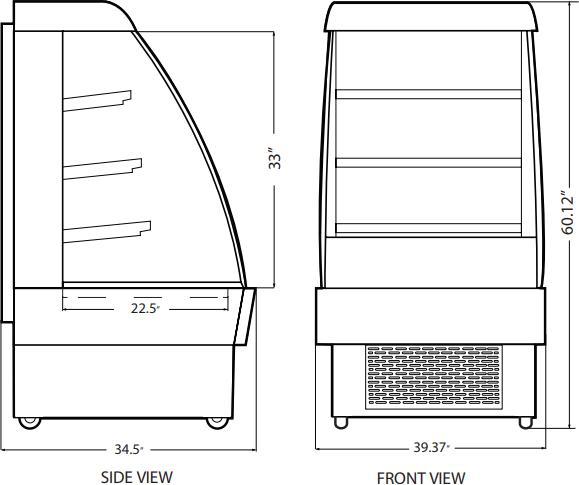 Omcan - 40" Open Refrigerated Floor Display Case - RS-CN-0380