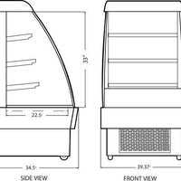 Omcan - 40" Open Refrigerated Floor Display Case - RS-CN-0380