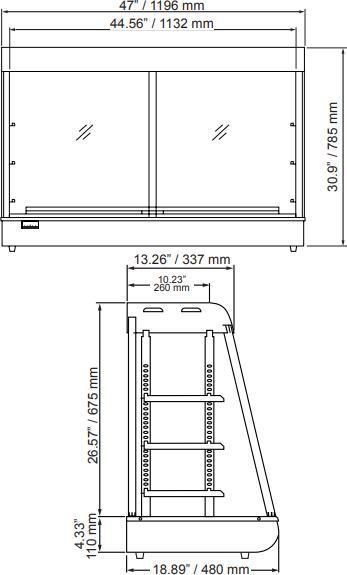 Omcan - 47" Elite Series Hot Food Merchandiser with Front & Back Doors - DW-CN-1194