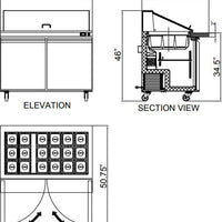 Omcan - 47” Mega Refrigerated Prep Table - PT-CN-1194-H