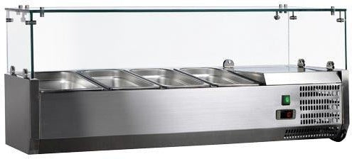 Omcan - 47" Refrigerated Topping Rail with Glass Guard - RS-CN-0004-P