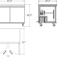 Omcan - 47" Undercounter Freezer with 12 Cu Ft - FR-CN-1219-HC