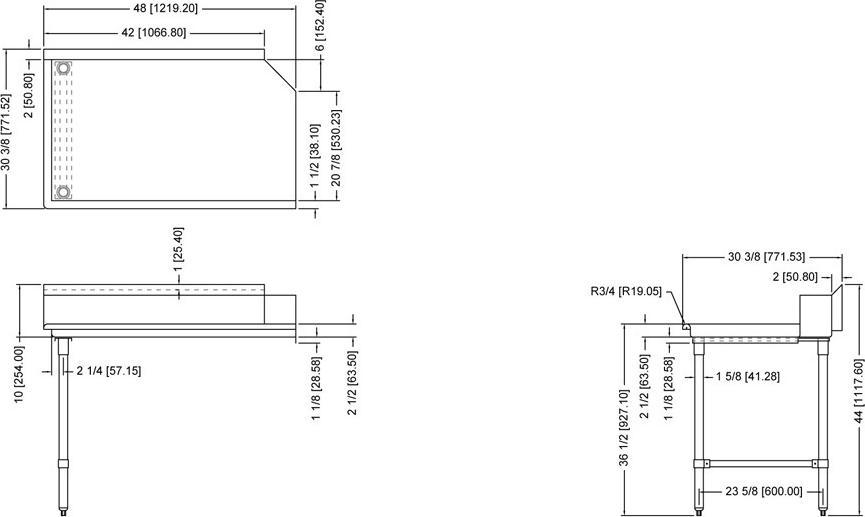 Omcan - 48” Left Side Clean Dish Table - 28476