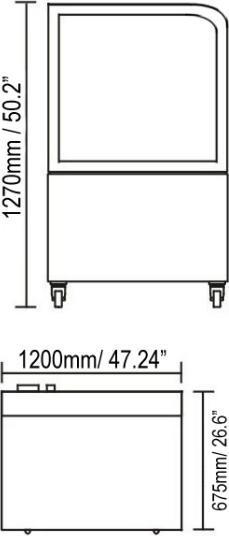 Omcan - 48" Standing Cubed Glass Refrigerated Display Case with Curved Edge - RS-CN-0370