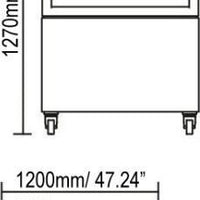 Omcan - 48" Standing Cubed Glass Refrigerated Display Case with Curved Edge - RS-CN-0370