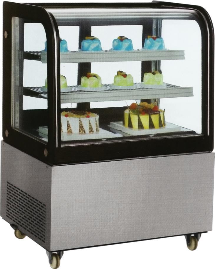 Omcan - 48" Standing Cubed Glass Refrigerated Display Case with Curved Edge - RS-CN-0370