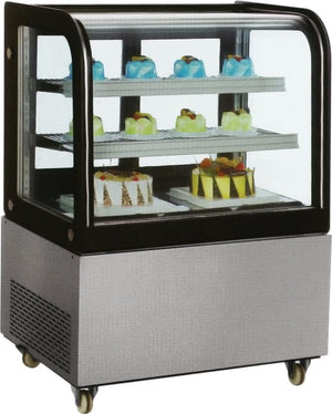 Omcan - 48" Standing Cubed Glass Refrigerated Display Case with Curved Edge - RS-CN-0370