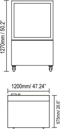 Omcan - 48" Standing Cubed Glass Refrigerated Display Case with Square Edge - RS-CN-0370-S