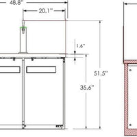 Omcan - 49" Solid Door Bottle Keg Cooler with Beer Dispenser (11.8 cu. ft.) - BB-CN-0012-DH