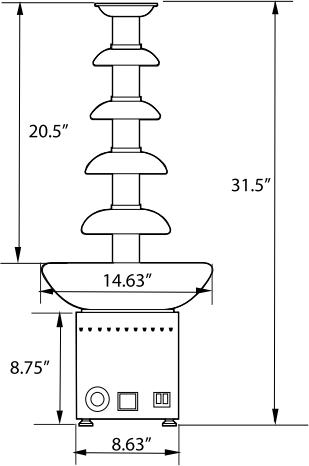 Omcan - 5-Tier Stainless Steel Chocolate Fountain - CF-CN-0005