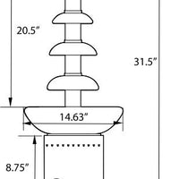 Omcan - 5-Tier Stainless Steel Chocolate Fountain - CF-CN-0005