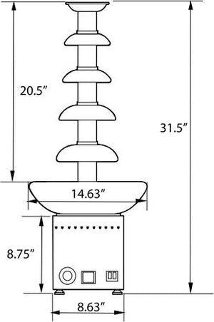 Omcan - 5-Tier Stainless Steel Chocolate Fountain - CF-CN-0005
